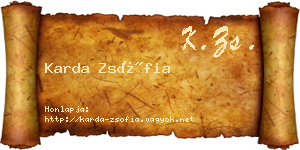 Karda Zsófia névjegykártya