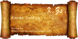 Karda Zsófia névjegykártya